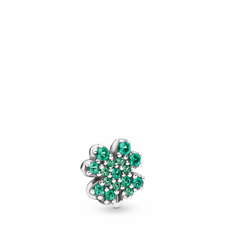 Pandora Radiant Green Clover Petite Charm NZ Sale, Sterling Silver (325618-IVN)